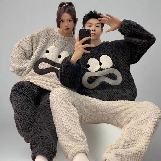 Matching Warm Nightwear Pajamas Set for Couples