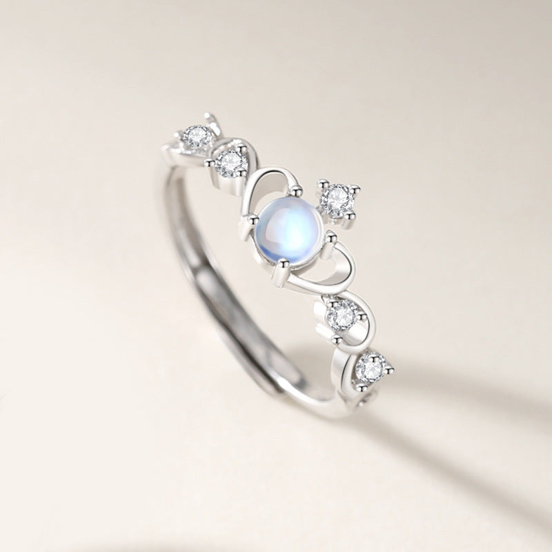 Crown Couple Engagement Rings Set for 2