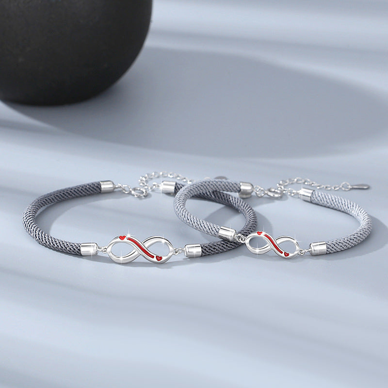 Infinity Distance Relationship Promise Bracelets for Couples Gift Set