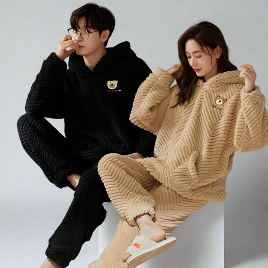 Couples Matching Flannel Pajamas Set for Winter