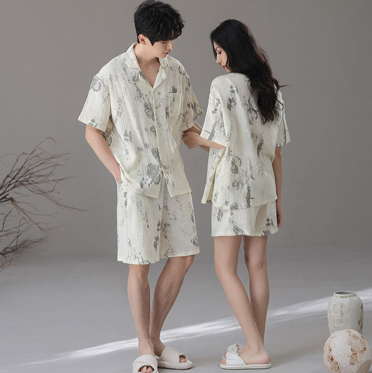 Dreamy Cloud Print Cotton Pajama Set for Couples