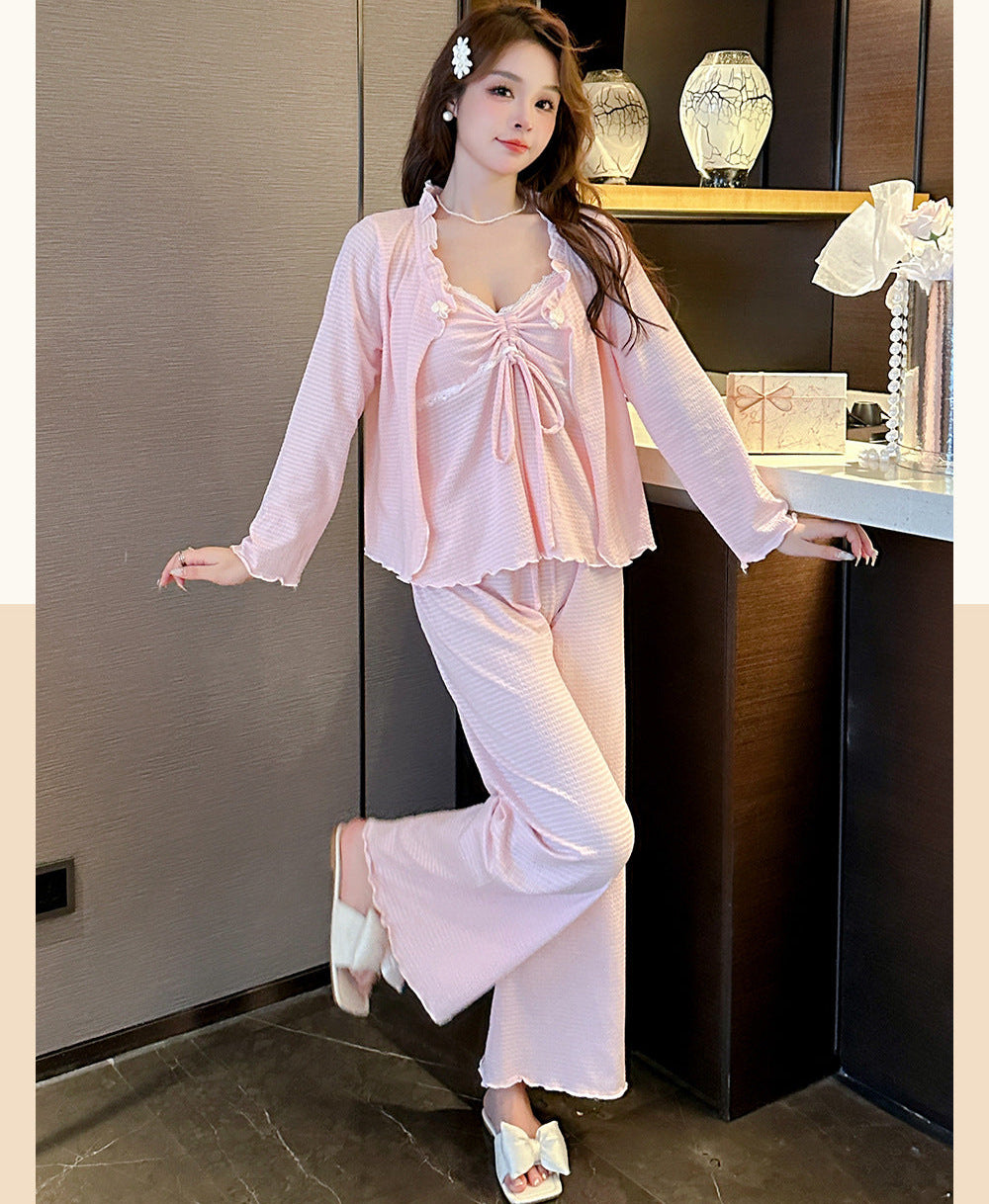 3-Piece Pajamas Set with Padded Bra 100% Polyester