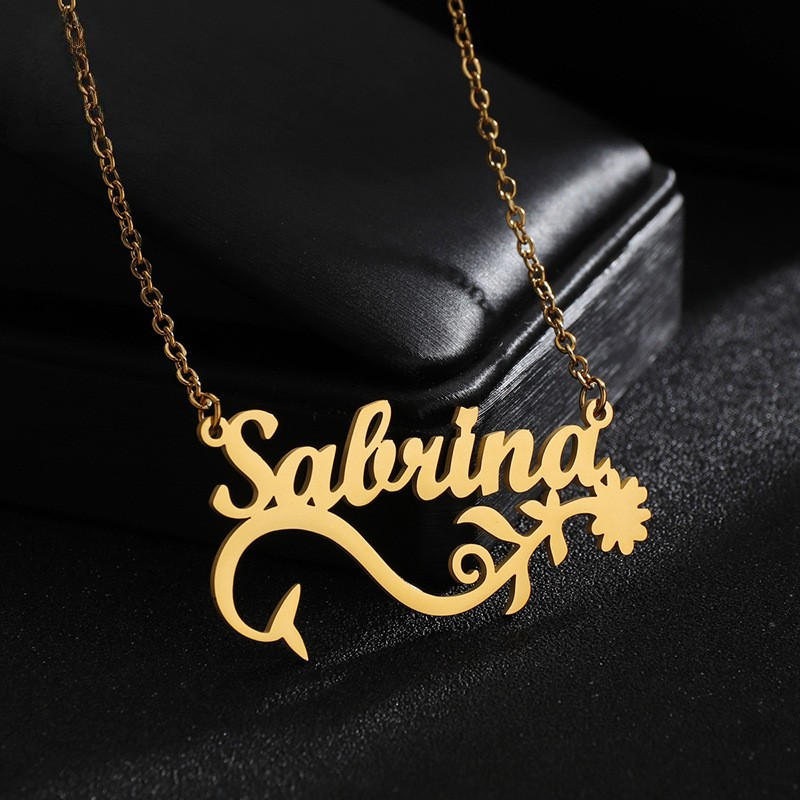 Floral Personal Name Necklace