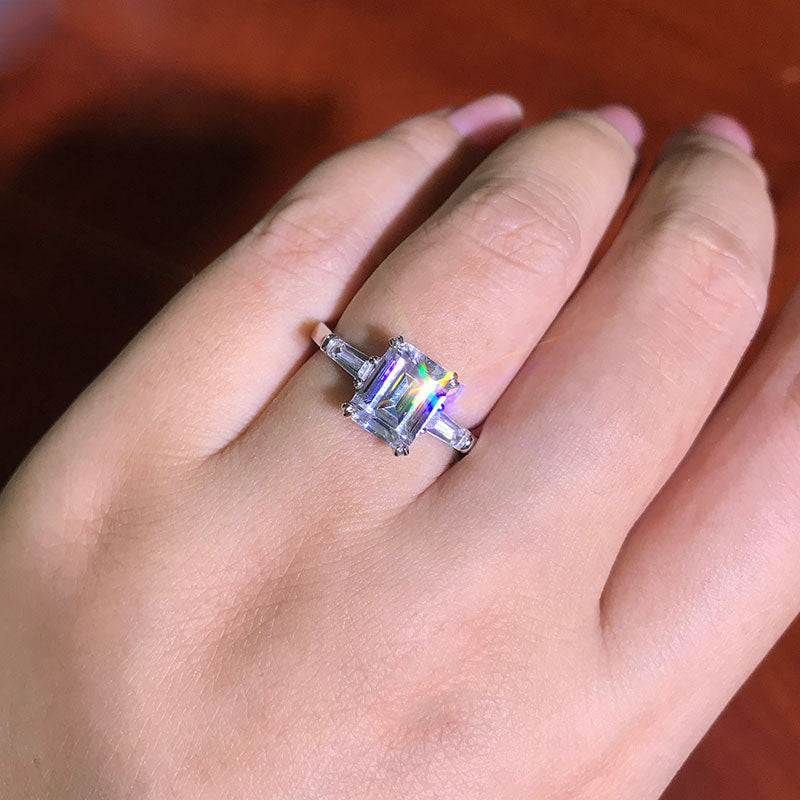 1 Carat Emerald Cut Diamond Engagement Ring