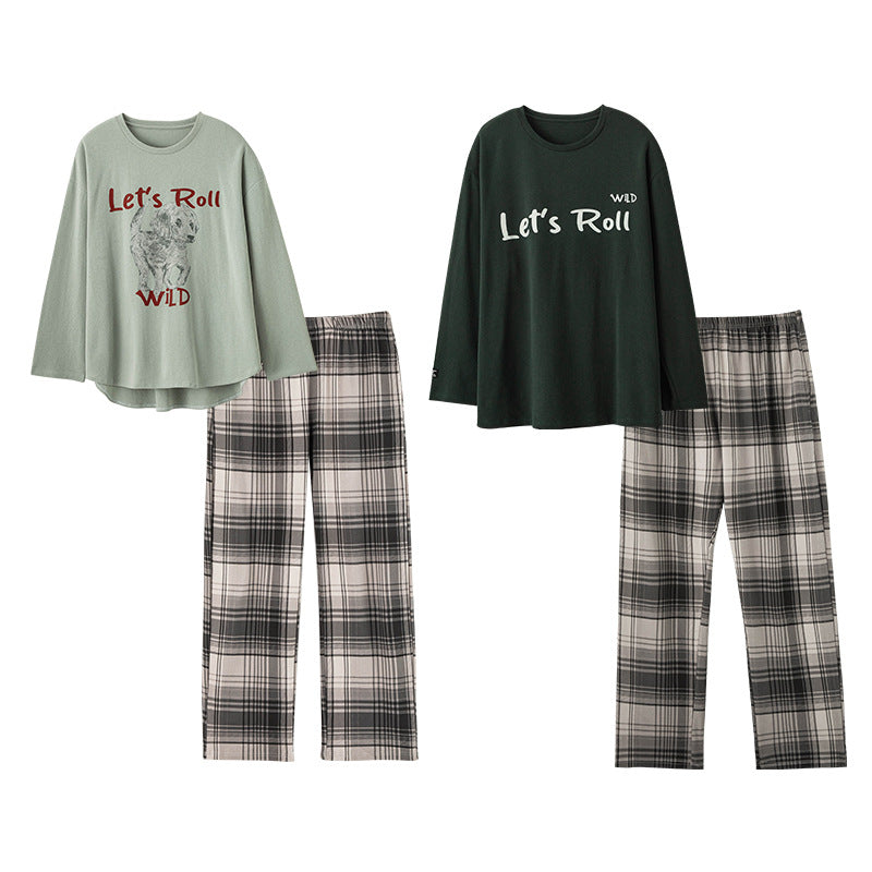 Matching Cotton PJs Sleepwear Set for Couples