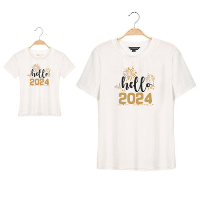 Daddy and Kid New Year 2024 Matching Tshirts