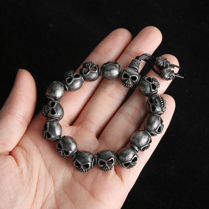 Name Initials Gothic Skulls Bracelet for Men