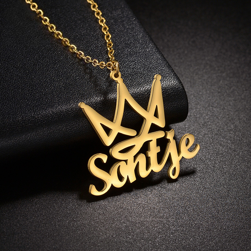 Hiphop Crown Personalized Name Necklace
