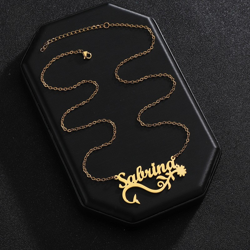 Floral Personal Name Necklace