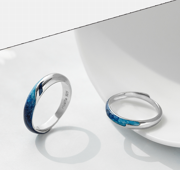 Engraved Anniversary Rings Gift for Him and Her (Adjustable Size)