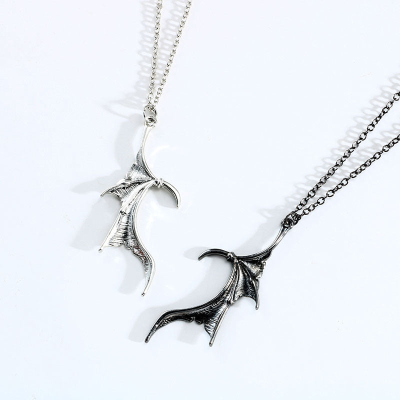 Demon Angel Wings Couple Necklaces Set