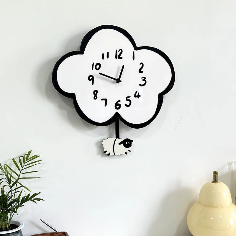 Swinging Sheep Silent Pendulum Wall Clock (38 cm)