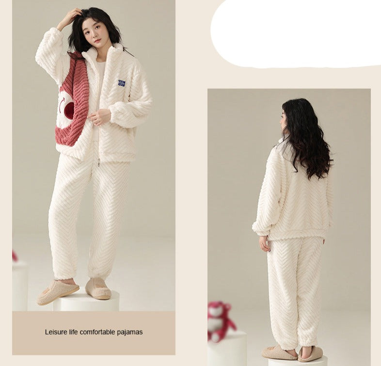 Couples Matching Thick Fleece Pajamas Set