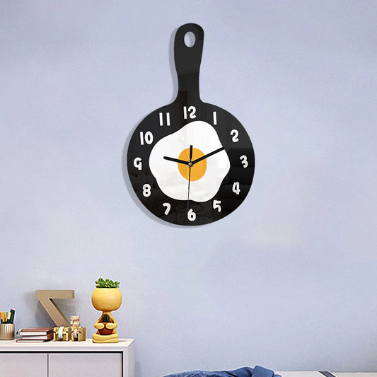 Egg Pan Shaped Kitchen Wall Décor Clock – Fun and Playful Design