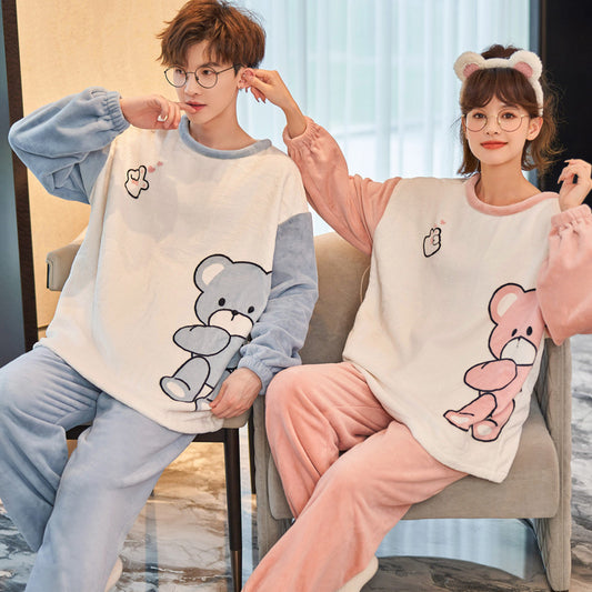 Matching Bear Warm Winter Pajamas for Couples