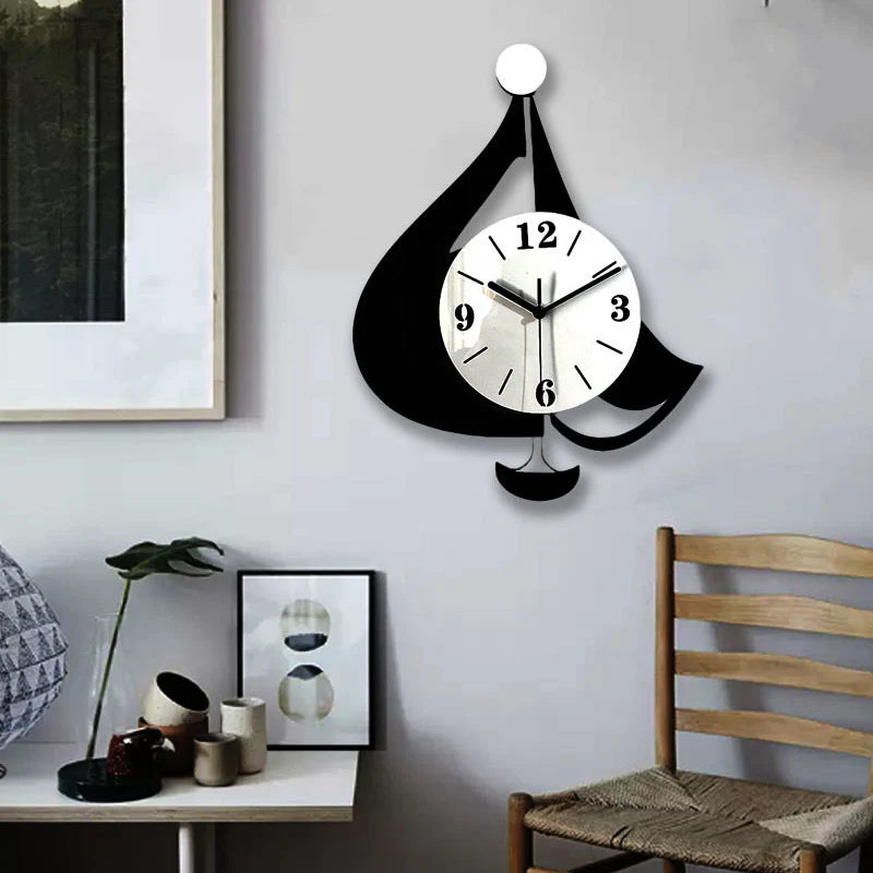 Silent Wall Clock – Sailboat Pendulum, 30 cm Nautical