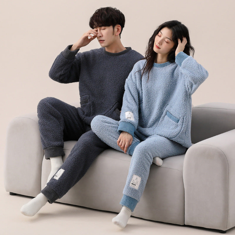 Winter Thick Fleece PJs Set for Couples