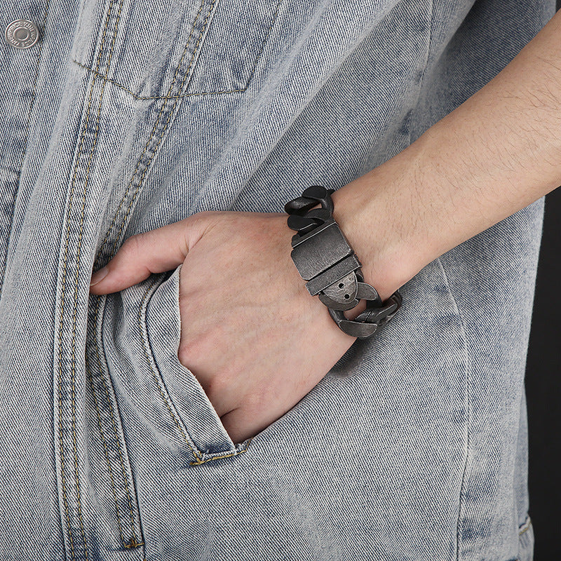 Custom Mens Chain Bracelet 22cm