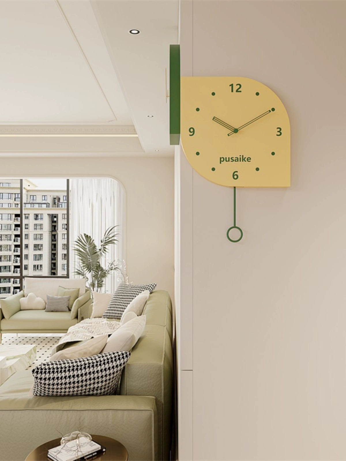 Double Sided Wall Corner Decorative Pendulum Clock (Set of 2)