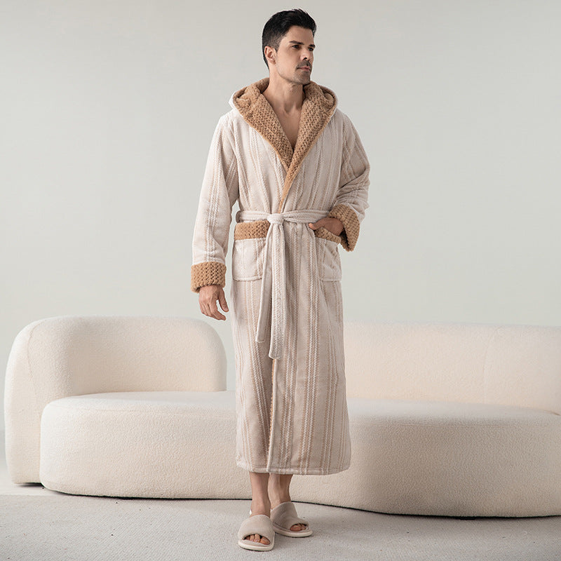Thickened Flannel Winter Matching Robes Set