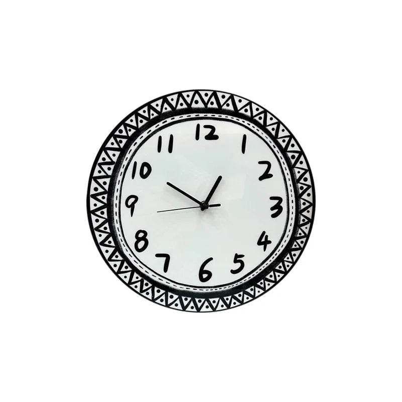 Hand Drawn Style Silent Wall Décor Clock