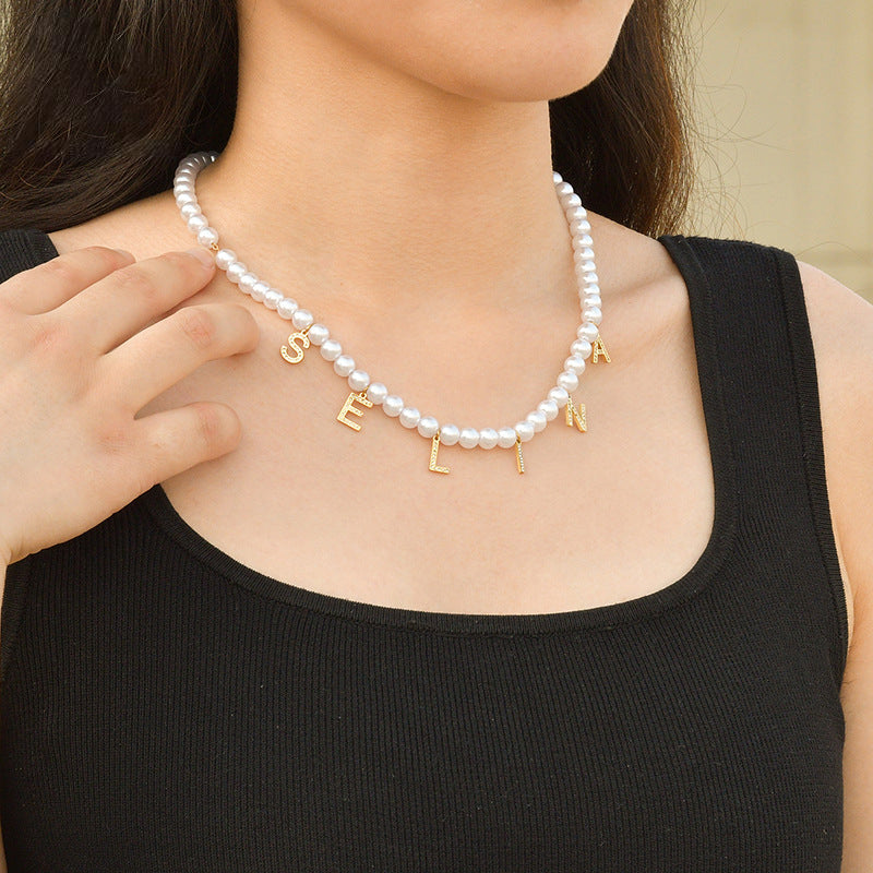 Personalized Pearls Name Necklace