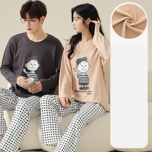 Matching Cartoon Pajamas for Couples 100% Cotton
