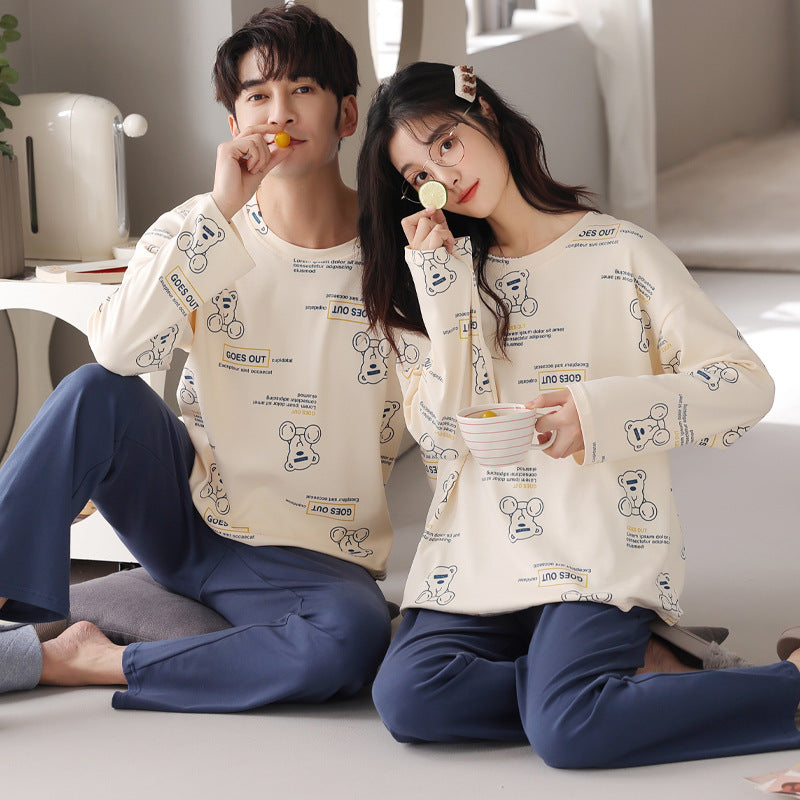 Matching Bear Couple PJs Set 100% Cotton