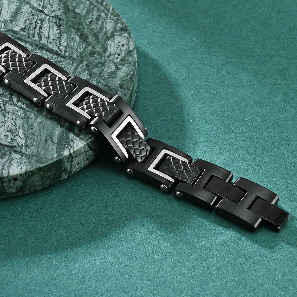 Engravable Mens Bracelets Stainless Steel 8.6 Inches