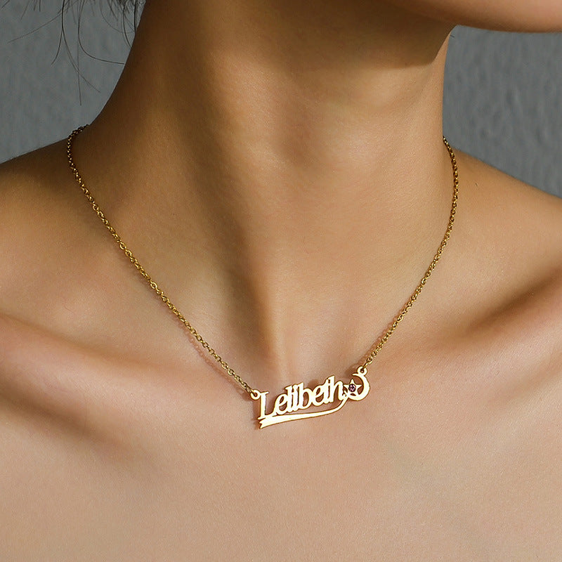 Personal Name Birthstone Necklace