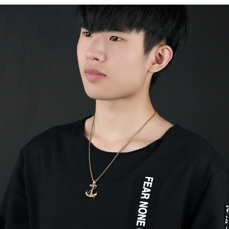 Hip-hop Anchor Pendant Necklace for Men