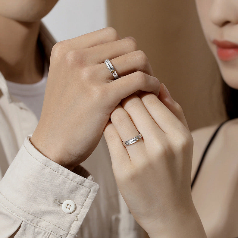 Custom Engraved Amour Rings for Couples