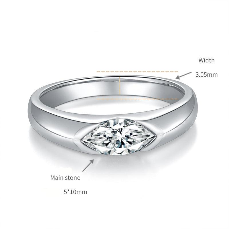 1 Carat Black Moissanite Eye of Horus Solitaire Ring