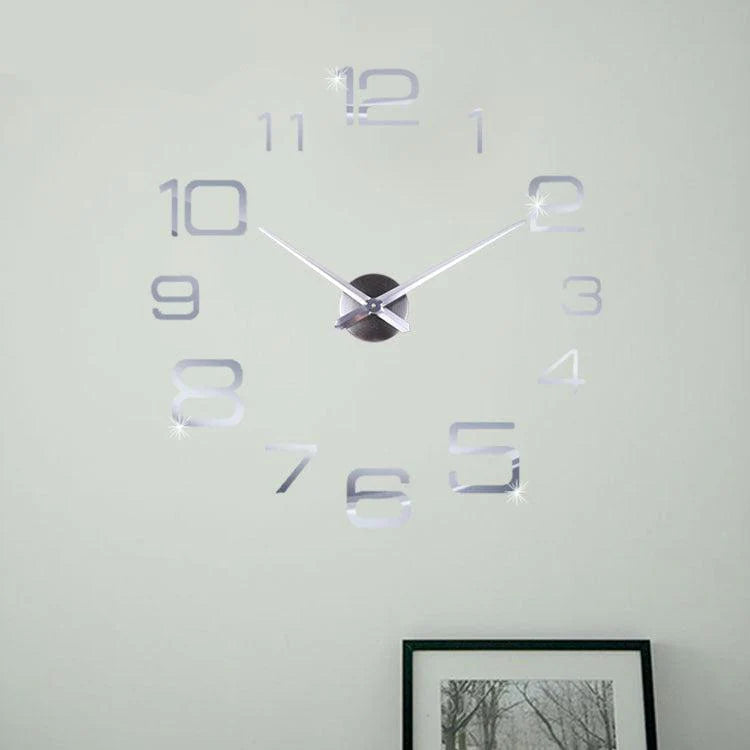 DIY Sticker Long Hands Wall Clock – Customizable & Silent Design
