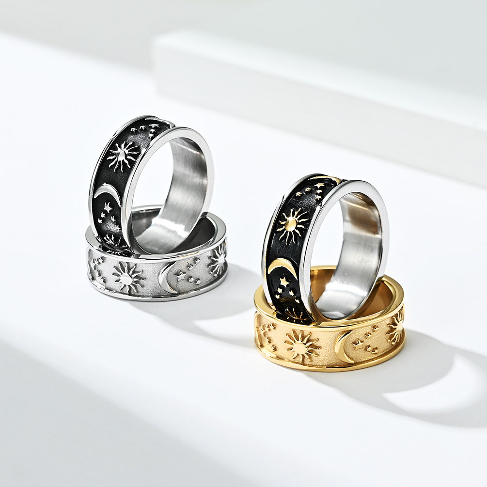 Sun and Moon Mens Promise Ring