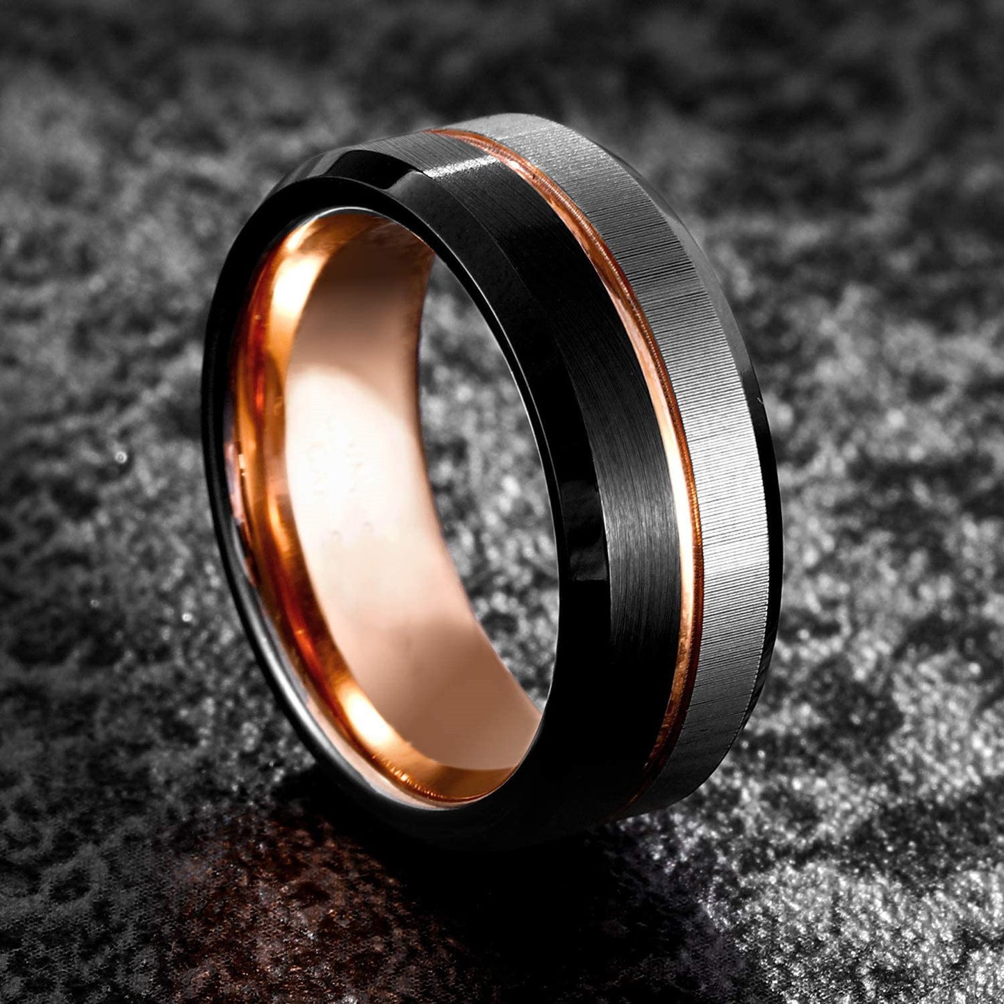 Matte Finish Mens Ring with Custom Engraving 6mm