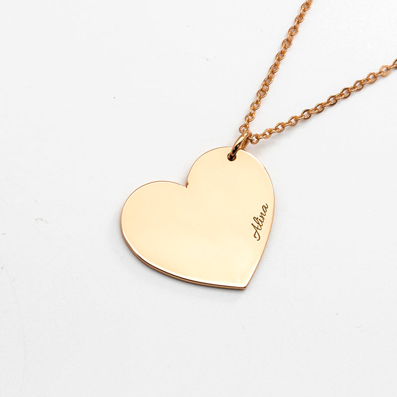 Heart Shaped Name Engraved Necklace