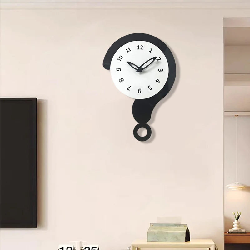 Question Mark Silent Pendulum Wall Clock