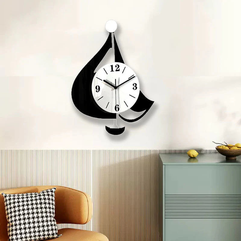 Silent Wall Clock – Sailboat Pendulum, 30 cm Nautical
