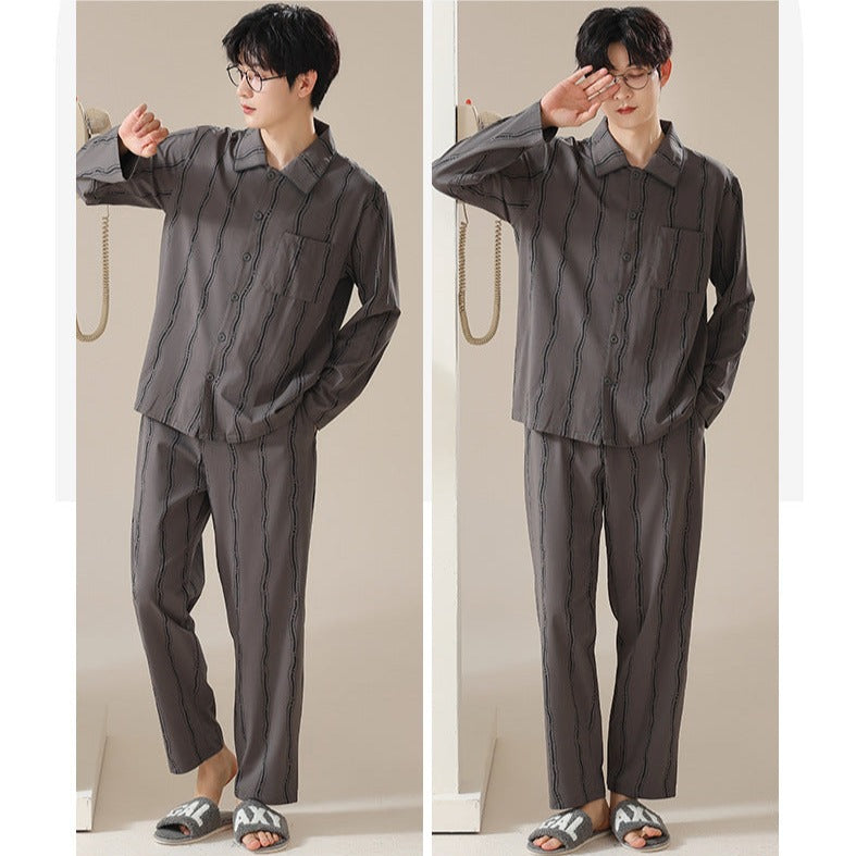 Set of 2 Matching Couple Pajamas Long Sleeve 100% Cotton