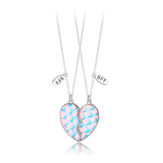 Cute Half Hearts Bff Necklaces Set for 2