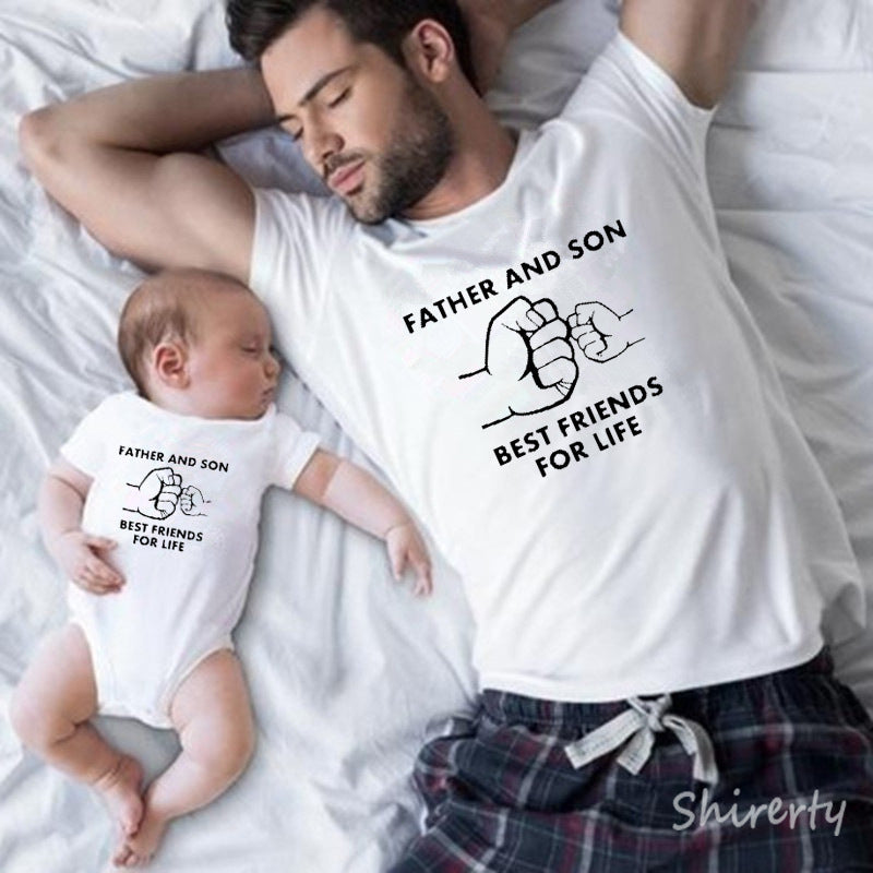 Father and Baby Matching Cotton Tshirts Set