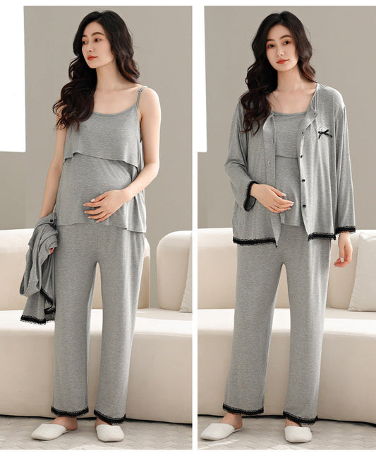 3-Piece Soft Sleepwear Pregnancy Loungewear