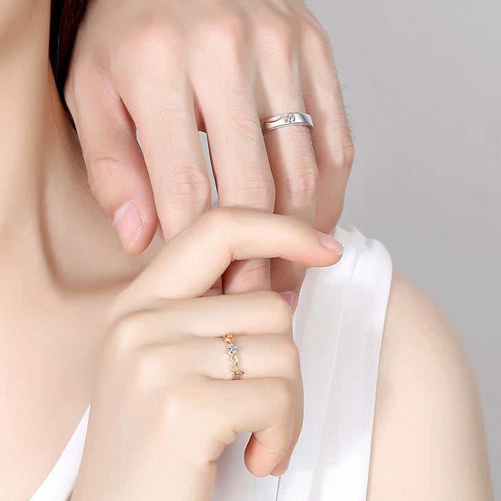 Custom Angel Wings Promise Rings Set