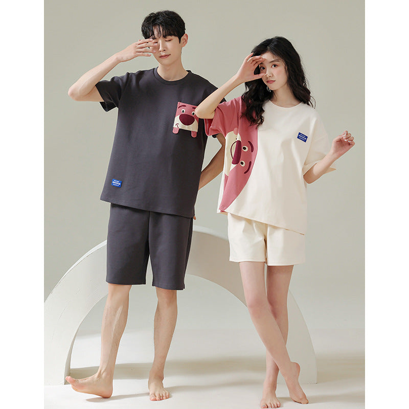Couple Matching Bear Summer Pajamas Set