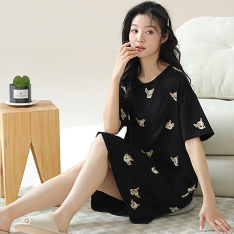 Cute Dog Soft Nightwear for Women - 100% Cotton