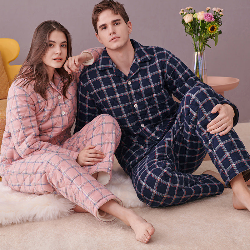 Matching Thick Flannel Winter Nightdress for Couples