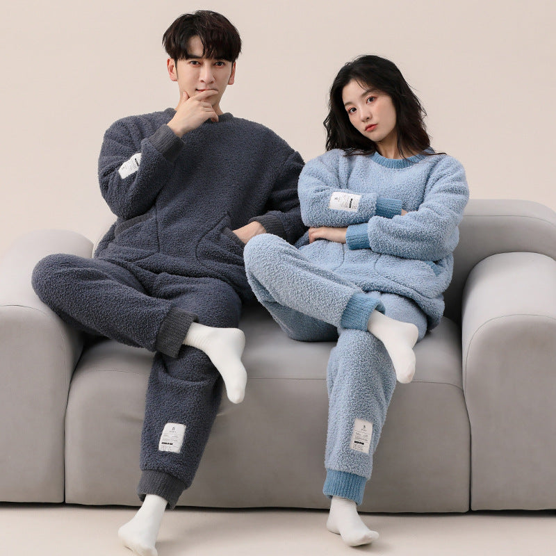 Winter Thick Fleece PJs Set for Couples