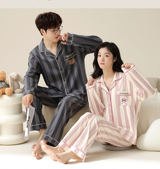 Cute Bear Matching PJs Nightwear Set for Married Couples