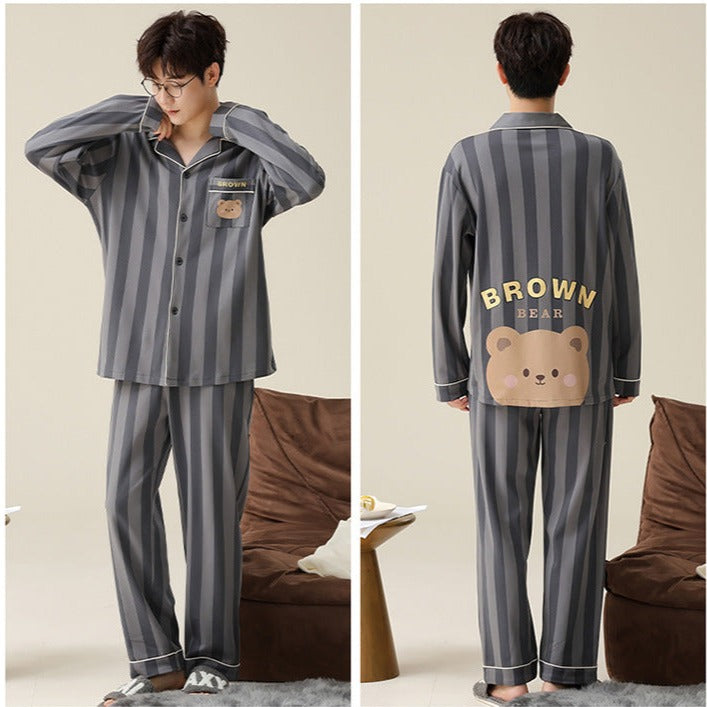 Cute Bear Matching PJs Nightwear Set for Married Couples